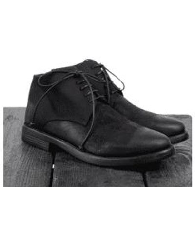 Hannes Roether Leather Canvas Chelsea Boot - Nero