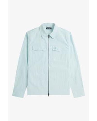 Fred Perry M5684 Zip Overshirt Ice - Blue
