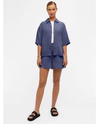 Object Carina Cotton Shorts Indigo 36 - Blue