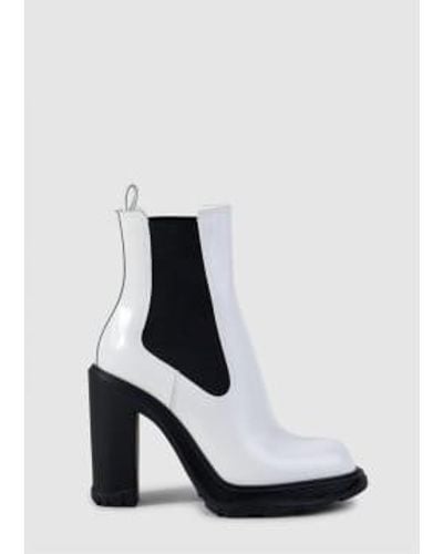Alexander McQueen Tread Heeled Ankle Boots - White