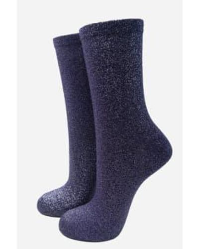 Miss Shorthair LTD 4898nb Blue All Over Glitter Socks