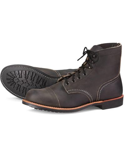 Red Wing 8086 Iron Ranger Charcoal Rough & Tough Shoes - Multicolor