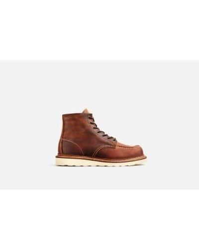 Red Wing Wing 1907 heritage work 6 moc toe boot copper rough dur - Marron