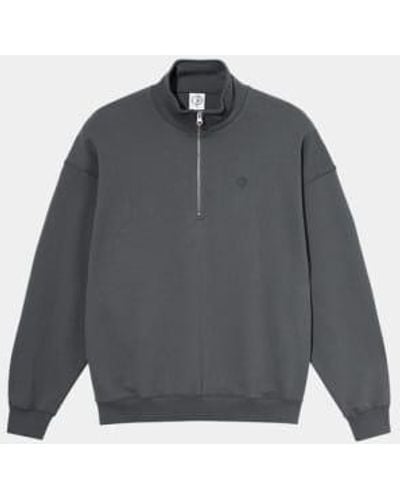 POLAR SKATE Frank Half Zip Sweatshirt – Graphit - Grau