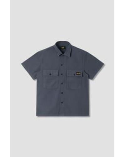 Stan Ray Cpo Short Sleeve Shirt Sateen - Blu
