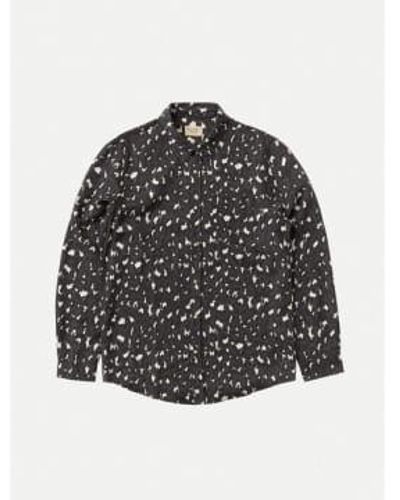 Nudie Jeans Chuck Leopard Shirt L / - Black