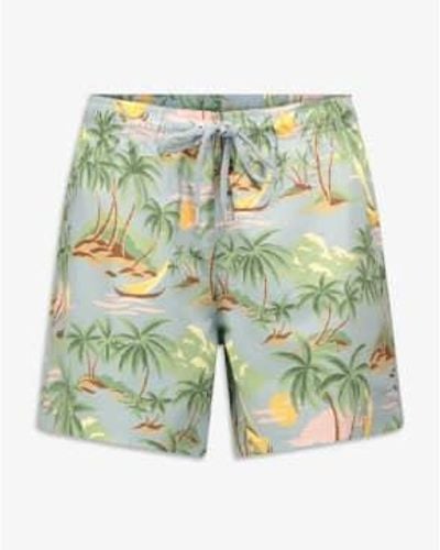 GANT Hawaiian print swim shorts in dove 922416008 474 - Grün