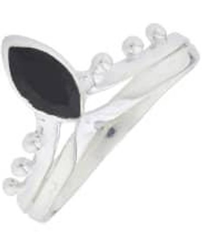 silver jewellery Schwarzer onyx silber ring - Mettallic