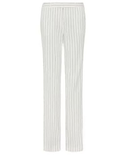 Marella Slim Striped Trouser 8 - White