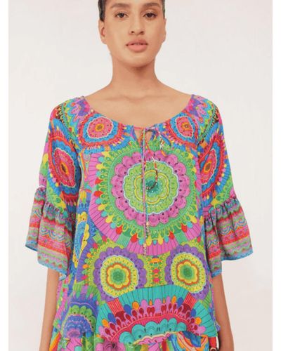 Inoa Como Kentia Print Top In Lilac With Crystals main image 1