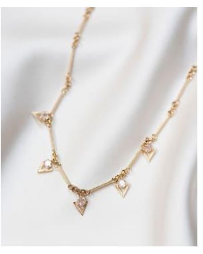 Zoe & Morgan Hyacinth Quartz Gold Necklace One Size - White