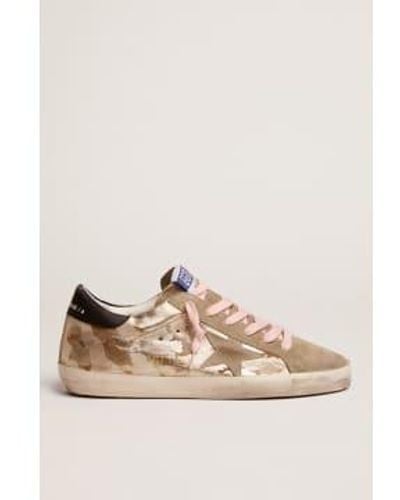 Golden Goose Golden Goose Super Star Laminated Camouflage Print Leather Suede Toe And Star Leather Heel - Neutro
