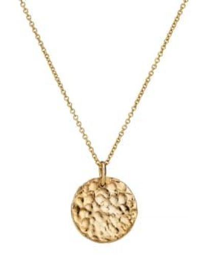 Posh Totty Designs 18ct Plated Textured Disc Necklace Plated - Metallic