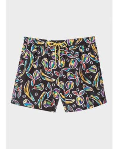 Paul Smith Fruit Print Swim Shorts Polyester - Black