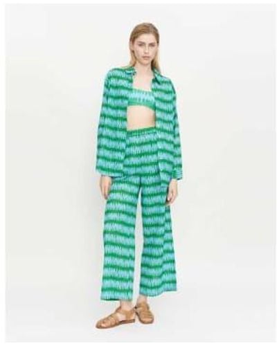 Compañía Fantástica Summer Striped Trousers /green S