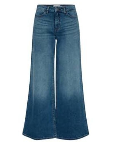 Ichi Twiggy Wide Blue Jeans