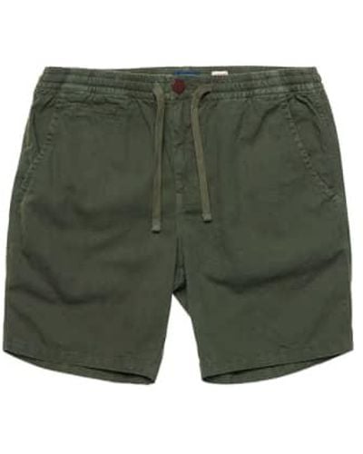 Superdry Vintage Overdyed Shorts Dark Moss Small - Green