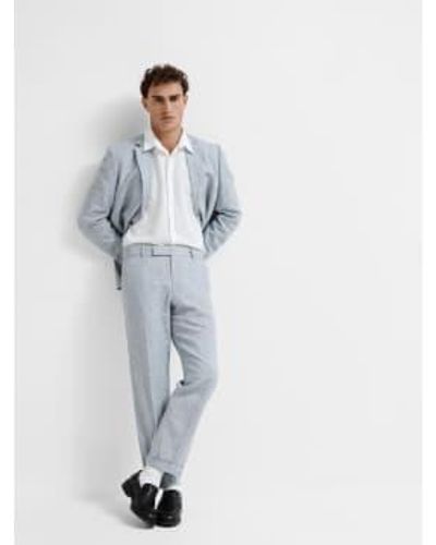 SELECTED Anton Regular Linen Trousers - Blue