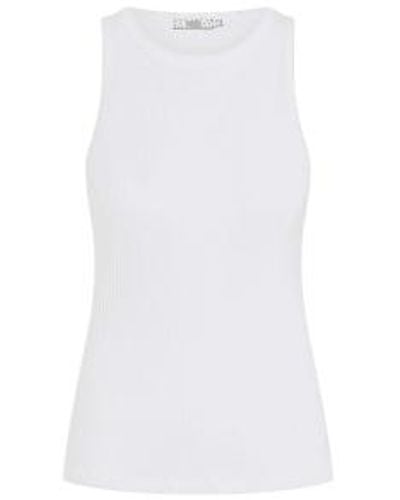 Cashmere Fashion 0039italy Baumwoll-mix Top Rippe S / - White
