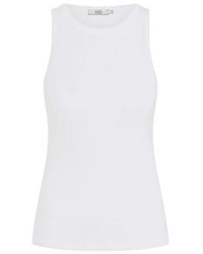 Cashmere Fashion 0039italy Baumwoll-mix Top Rippe S / - White