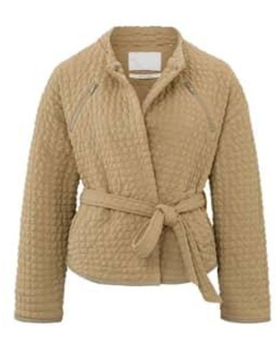 Yaya Quilted Jacket With Long Sleeves Tannin 34 - Natural