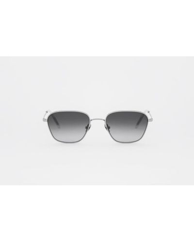 Monokel Otis Silver Sunglasses Gradient Grey Lens - Bianco