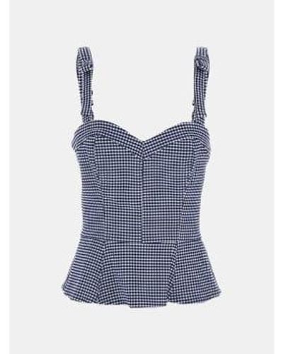 Guess Sl corset vichy top - Azul