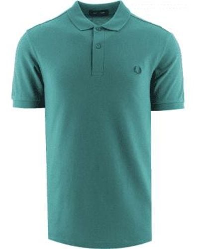 Fred Perry Slim Fit Plain Polo Deep Mint - Verde