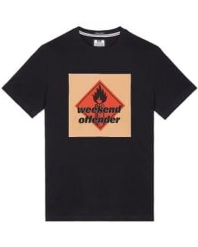 Weekend Offender Lines Graphic T Shirt In Black - Nero