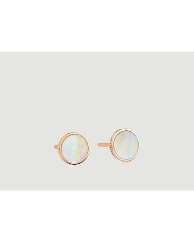 Ginette NY Pendientes Ever Disc - Blanco