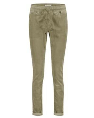Red Button Trousers Button Trousers Tessy Cord Sage 1 - Verde