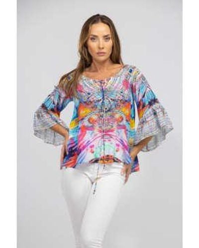 Inoa Boho Crystals With Canberra Print Top 0 - Blue