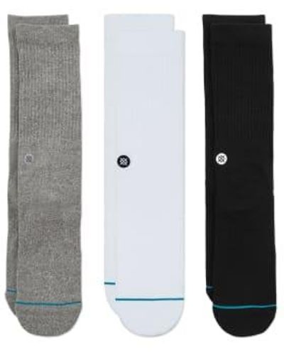 Stance Icon 3 Pack Socks Multi - White