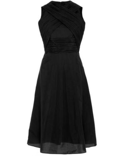 Carven Nwot Cross-front Flare Dress - Black