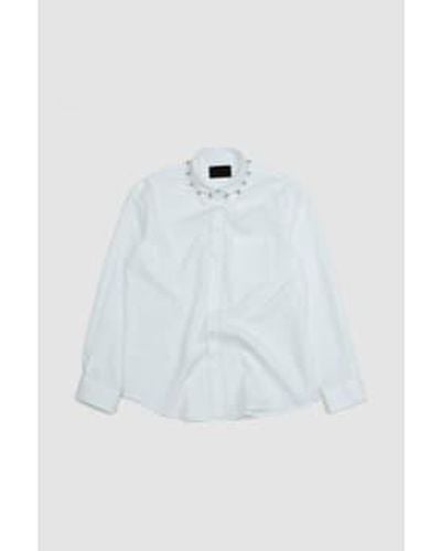 Simone Rocha Beaded Bell Classic Fit Shirt /pearl S - White