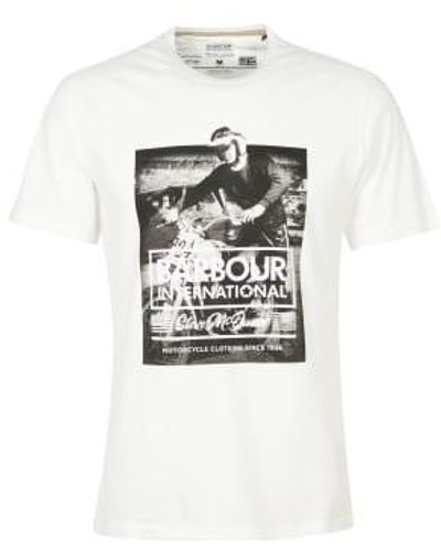 Barbour International morris graphic t-shirt whisper - Blanco