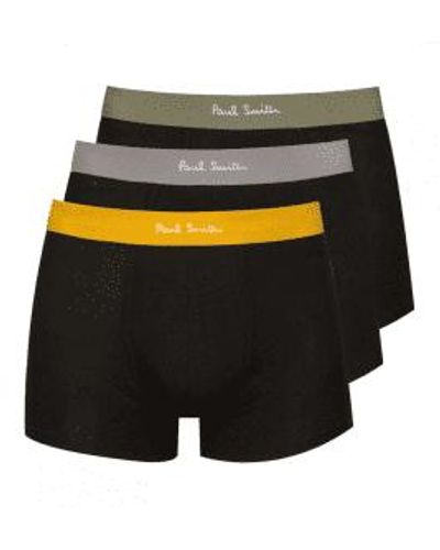 Paul Smith 3 Pack Underwear Col: With Green/yellow/grey Waistban Xl - Black