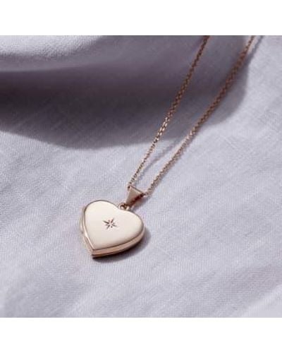 Posh Totty Designs 18Ct Plate Heart Locket With Diamond - Viola