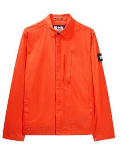 Weekend Offender Porter Classic Overshirt In Pure - Arancione