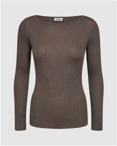 Minimum Amandas Light Knit Sweater Sparkle - Brown