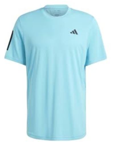 adidas T-shirt Club 3 Stripes Uomo Light - Blue