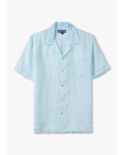Vilebrequin S Charli Bowling Linen Shirt - Blue
