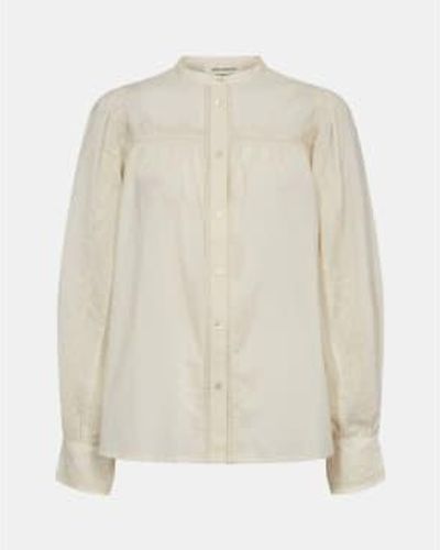 Sofie Schnoor 100 Cotton Embroidered Blouse In Off - Bianco