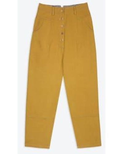 Lowie Drill Ochre 5 Button Trouser Xs - Yellow