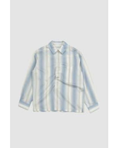Lemaire Ls Pyjama Shirt Powder Cloud Grey - Blu