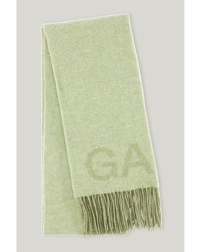 Ganni Recycled Wool Blend Scarf - Green