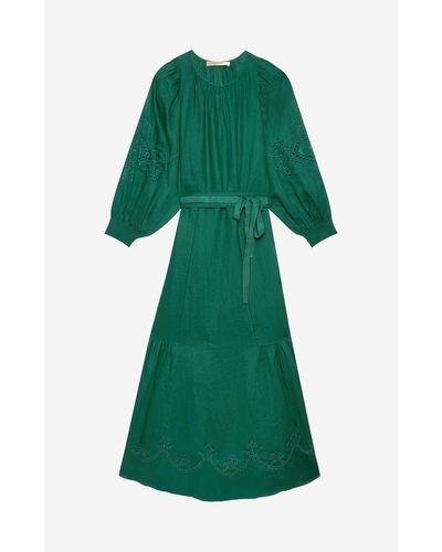 Vanessa Bruno Arabelle Emerald Green Linen Dress