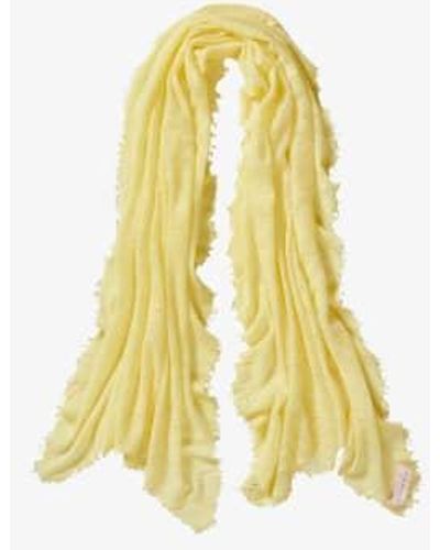 PUR SCHOEN Hand Felted Cashmere Soft Scarf Powder + Gift Wool - Yellow