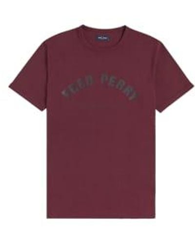 Fred Perry Arch Branded T-shirt Burgundy M - Purple