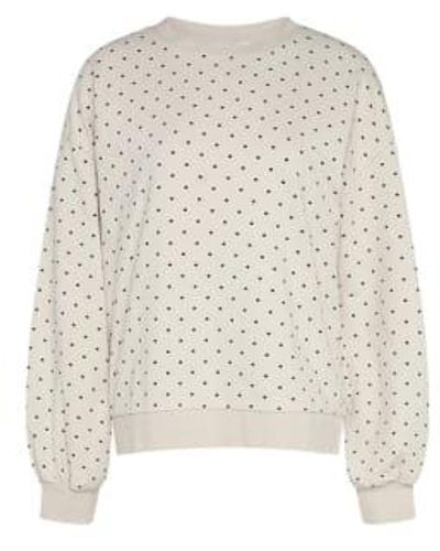 Noella Johanne Sweat Shirt Off Black Dot - Bianco